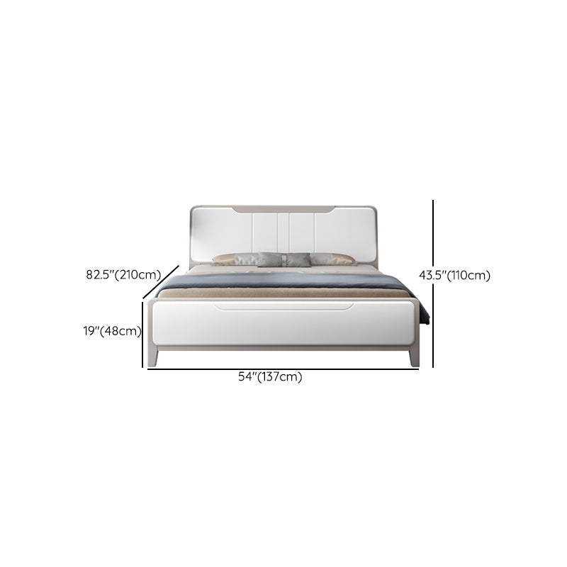 Modern & Contemporary Standard Bed White Bed Frame with Headboard