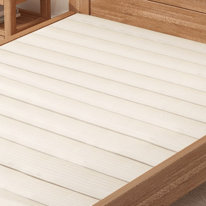 Scandinavian Trundle Bed Walnut Bed Frame With Custom Gold Legs