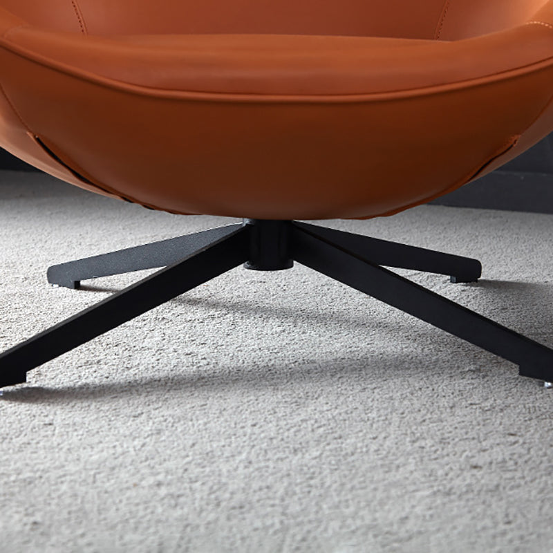 33.46" Wide Tight Back Chair Leather Black 4-Star Base Arm Chair