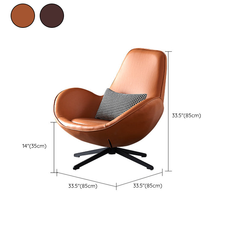 33.46" Wide Tight Back Chair Leather Black 4-Star Base Arm Chair