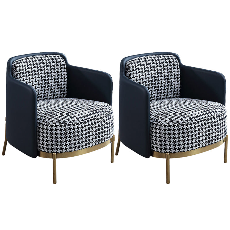 Linen Living Room Chair with Gold Basic Four Leg Accent Armchair