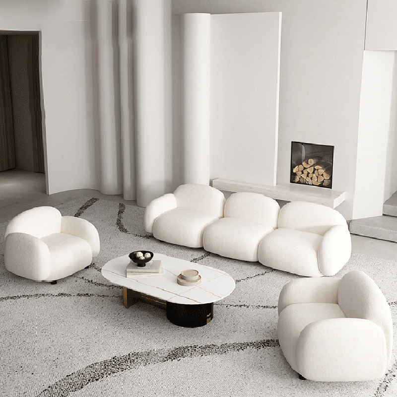 Contemporary Fabric Standard Settee Tight Back Rolled Arm Sofa