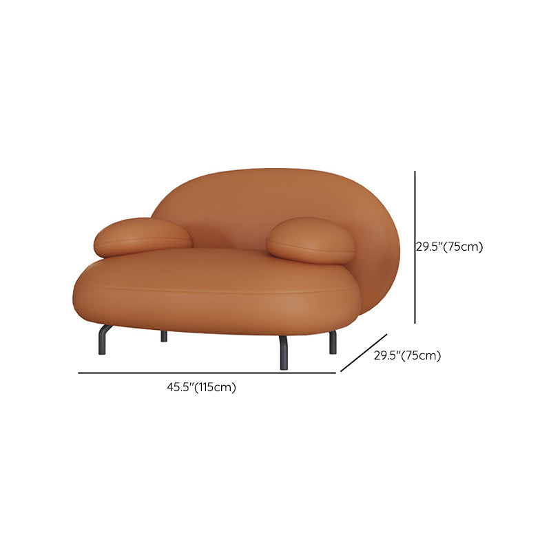 Contemporary Faux Leather Standard Settee Pillow Top Arm Tight Back Sofa