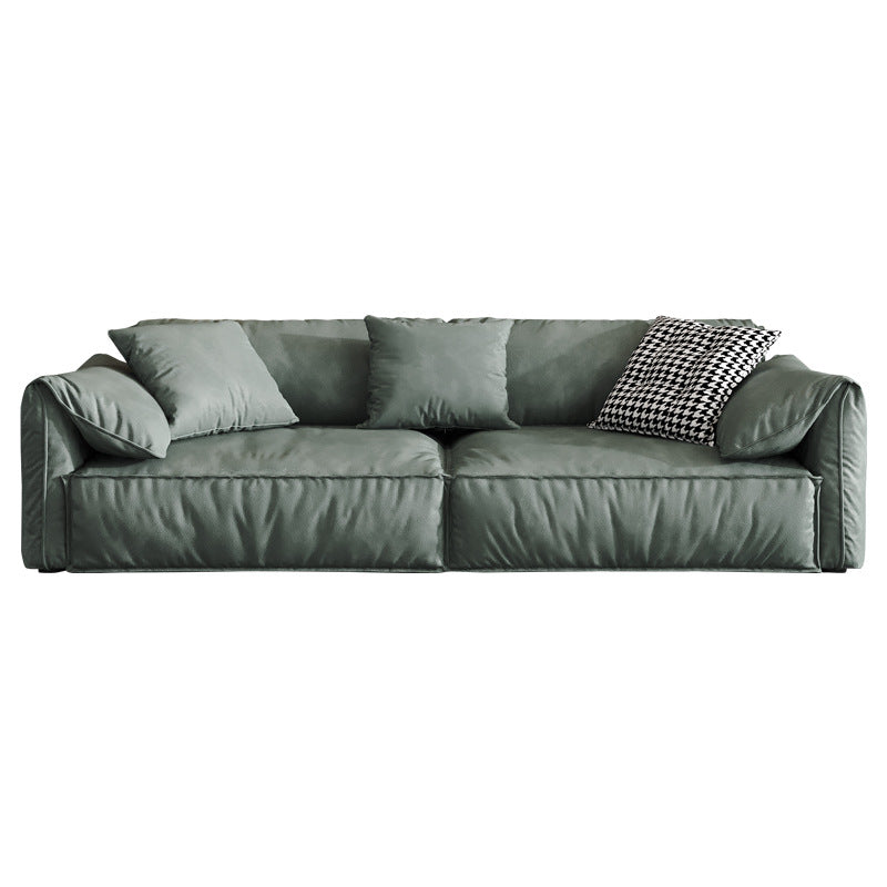 Contemporary Faux Leather Standard Sofa Pillow Top Arm Settee