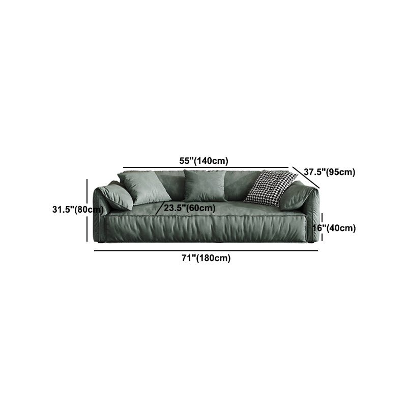 Contemporary Faux Leather Standard Sofa Pillow Top Arm Settee