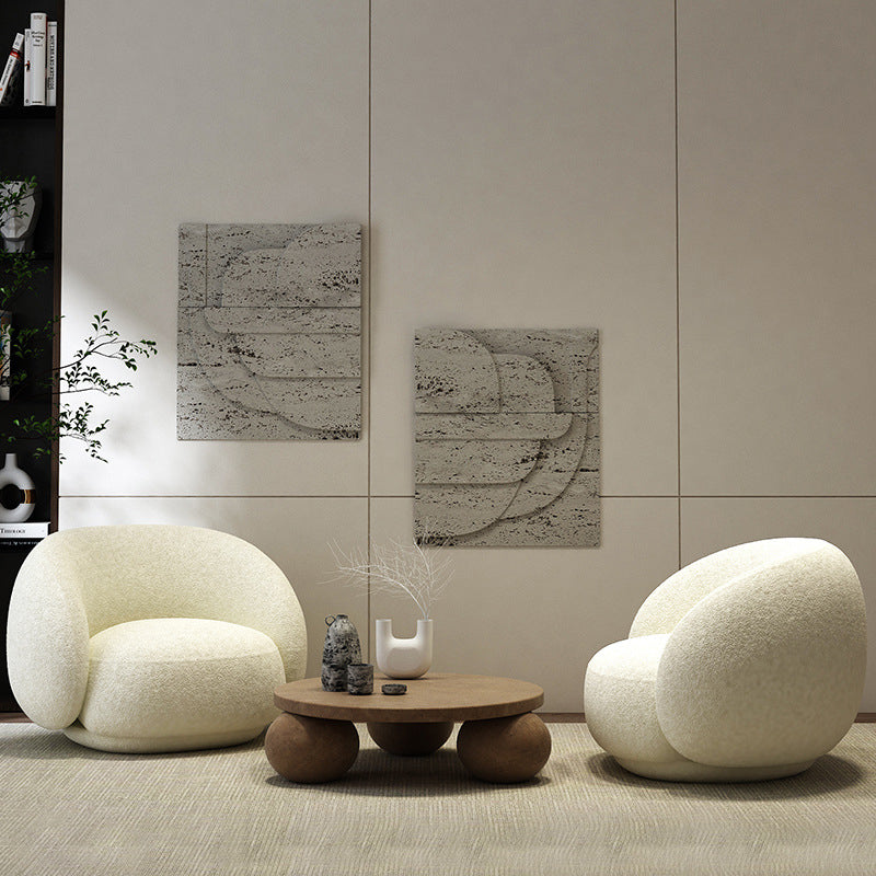 Contemporary Fabric Curved Settee Tight Back Tuxedo Arm Sofa