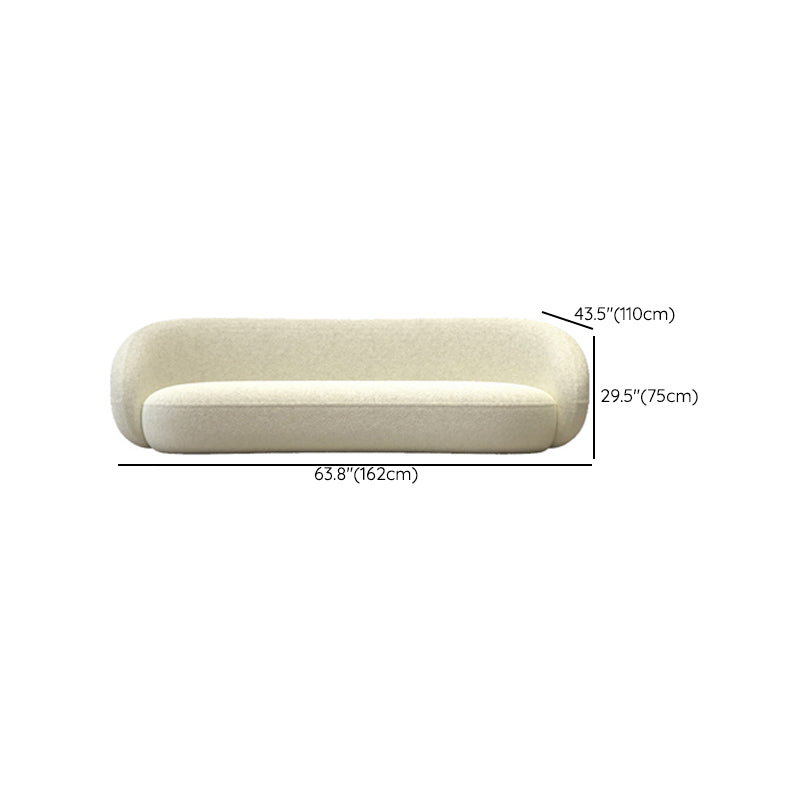 Contemporary Fabric Curved Settee Tight Back Tuxedo Arm Sofa