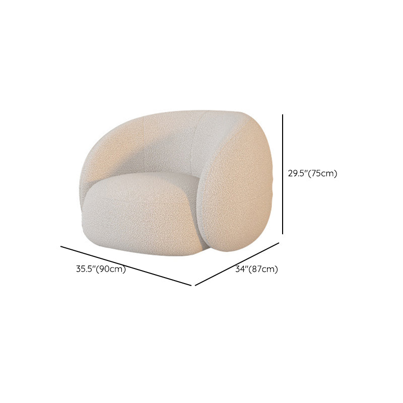 Contemporary Tuxedo Arm Sofa Fabric Loose Back Settee in White