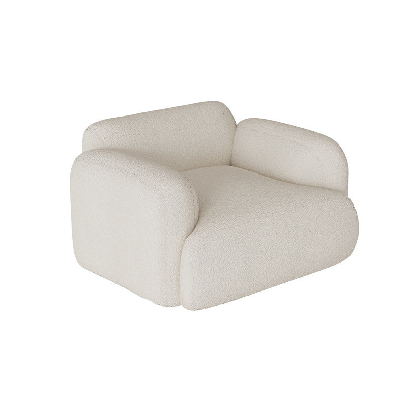 Fabric Rolled Arm Sofa Contemporary Standard Settee for Living Room