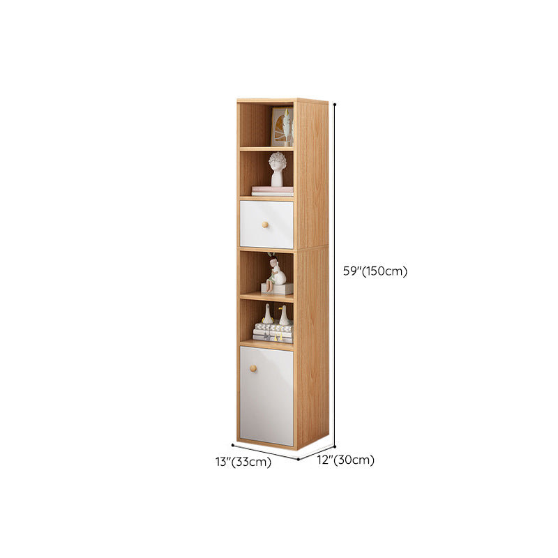Modern Standard Bookshelf Wood Engineered Bookcase with Rectangular Shelves