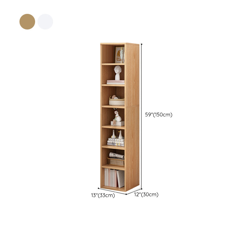 Modern Standard Bookshelf Wood Engineered Bookcase with Rectangular Shelves