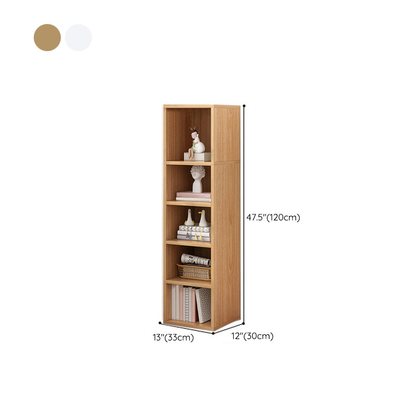Modern Standard Bookshelf Wood Engineered Bookcase with Rectangular Shelves