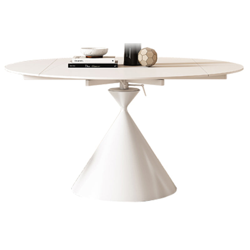 Metal and Slate Table Contemporary Style Home White Round Dining Table