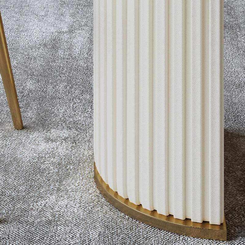 Luxury Sintered Stone Kitchen Table Oval Double Pedestal Dining Table