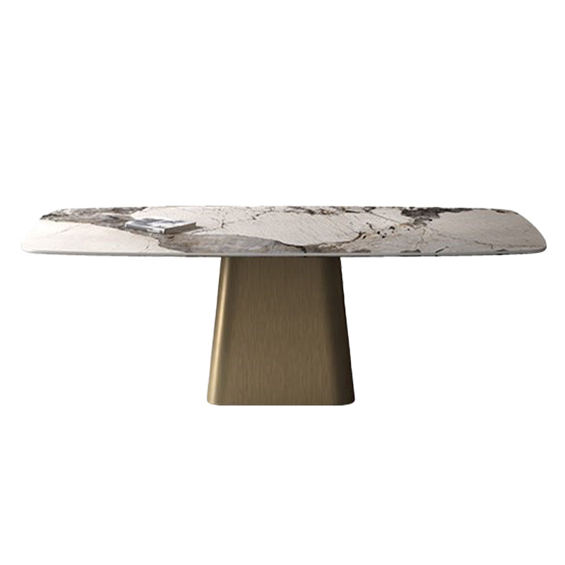 Rectangle Fixed Dining Room Table Luxury Sintered Stone Kitchen Table