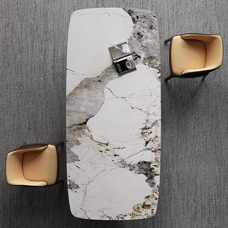 Rectangle Fixed Dining Room Table Luxury Sintered Stone Kitchen Table