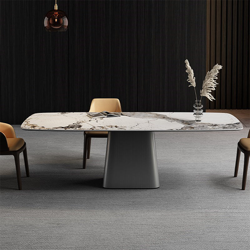 Rectangle Fixed Dining Room Table Luxury Sintered Stone Kitchen Table
