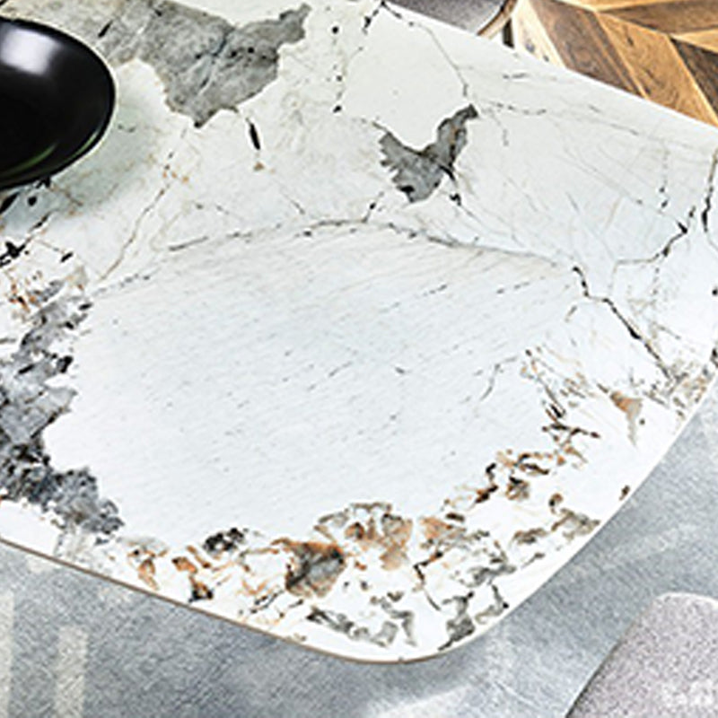 Rectangle Fixed Dining Room Table Luxury Sintered Stone Kitchen Table