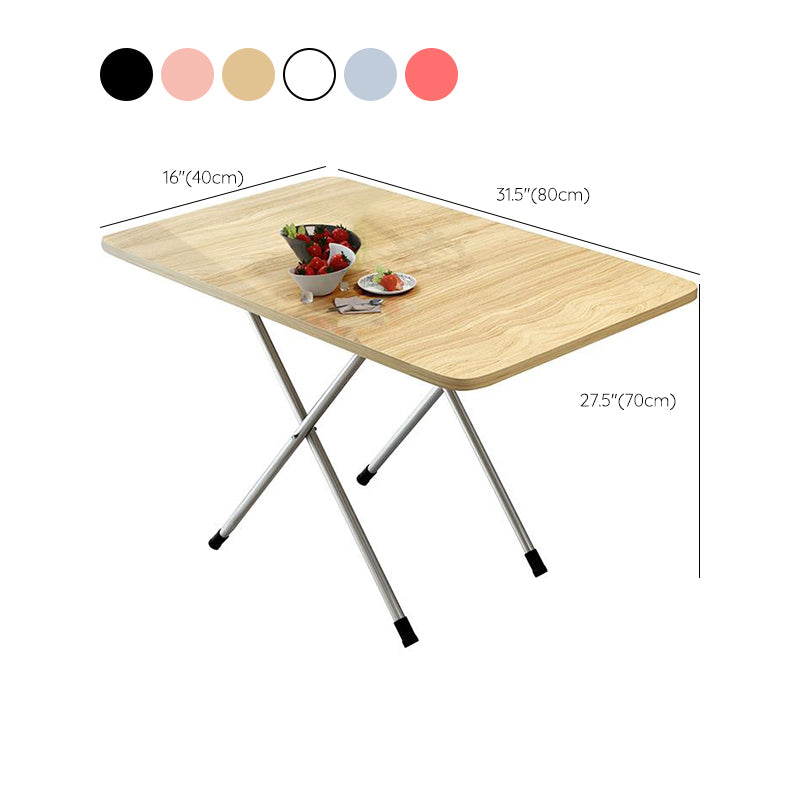 Metal and Wood Table 31.5"L Mid-Century Modern Style Home Folding Rectangular Dining Table