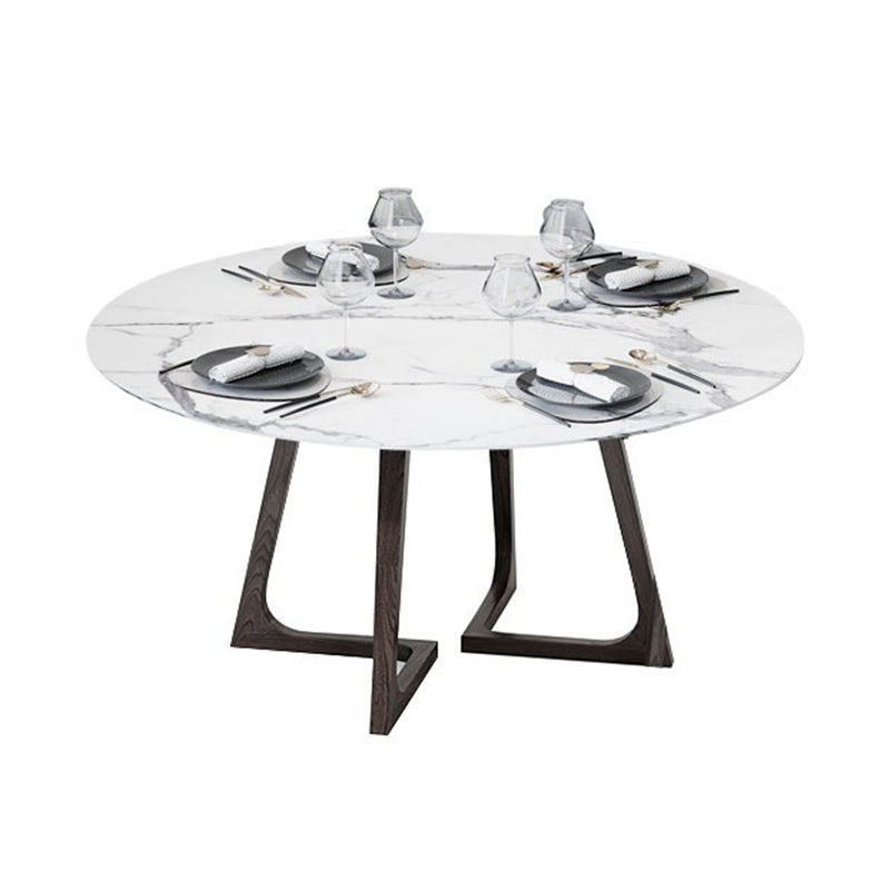 Metal and Stone Table Glam Style Minimalist Home Round Dining Table