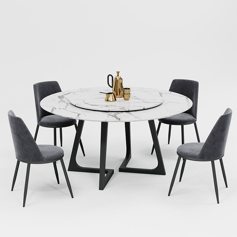 Metal and Stone Table Glam Style Minimalist Home Round Dining Table