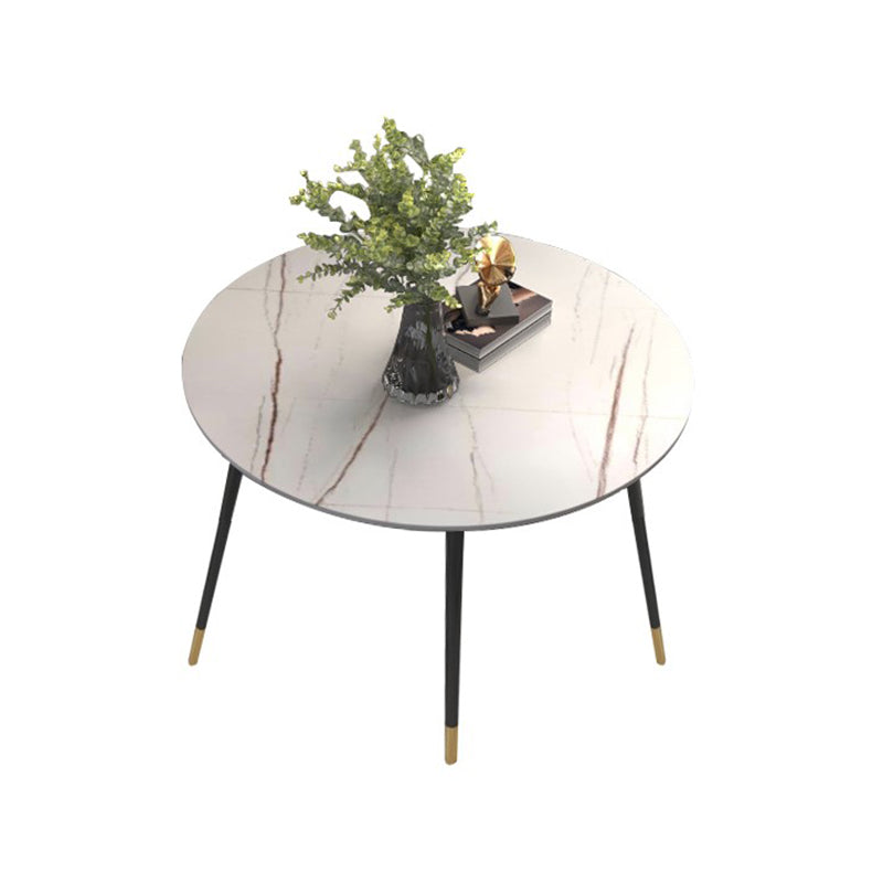 Metal and Slate Table Glam Style Home Living Room Round Dining Table