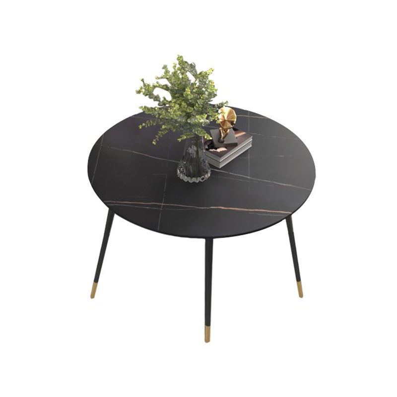 Metal and Slate Table Glam Style Home Living Room Round Dining Table