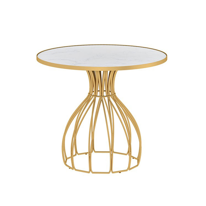 Metal and Stone Table Glam Style Simple Home Round Dining Table