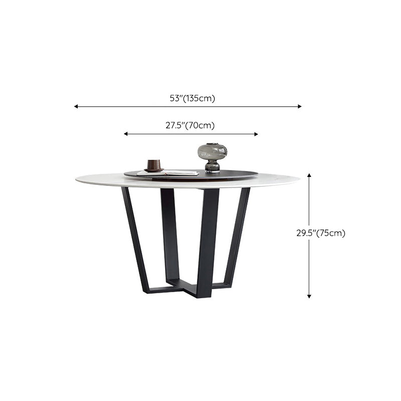 Steel and Slate Table Glam Style Simple Home Round Dining Table