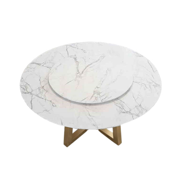 Iron and Slate Table Glam Style Simple Home Round Dining Table