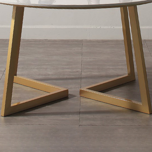 Iron and Slate Table Glam Style Simple Home Round Dining Table