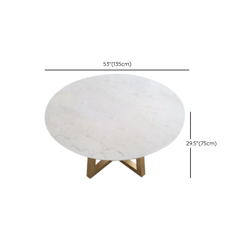 Iron and Slate Table Glam Style Simple Home Round Dining Table