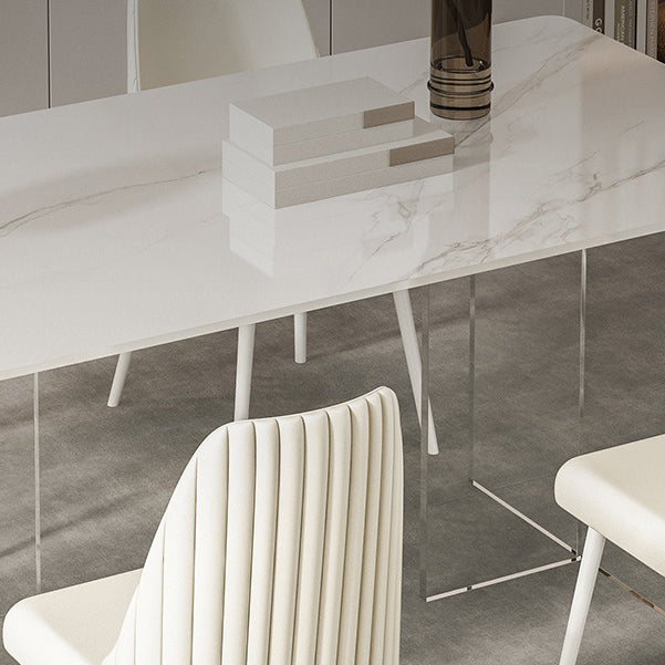 Acrylic and Slate Table Industrial Style Simple Home Rectangular Dining Table