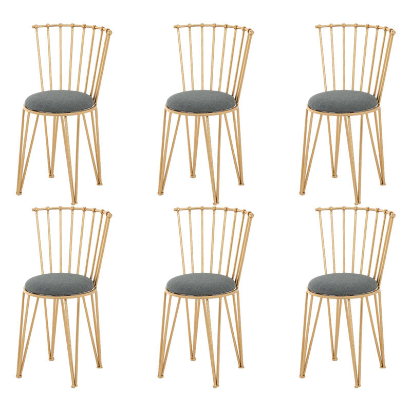 Contemporary Metal Dining Room Chairs Slat Back Dining Chair in Gold
