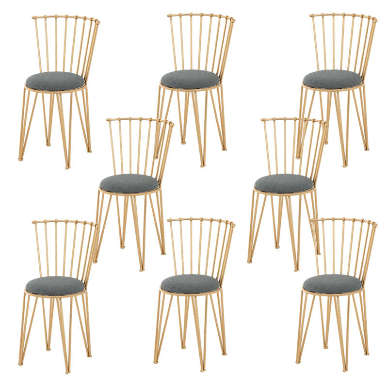 Contemporary Metal Dining Room Chairs Slat Back Dining Chair in Gold