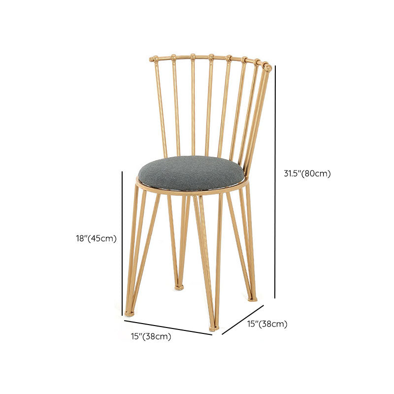 Contemporary Metal Dining Room Chairs Slat Back Dining Chair in Gold