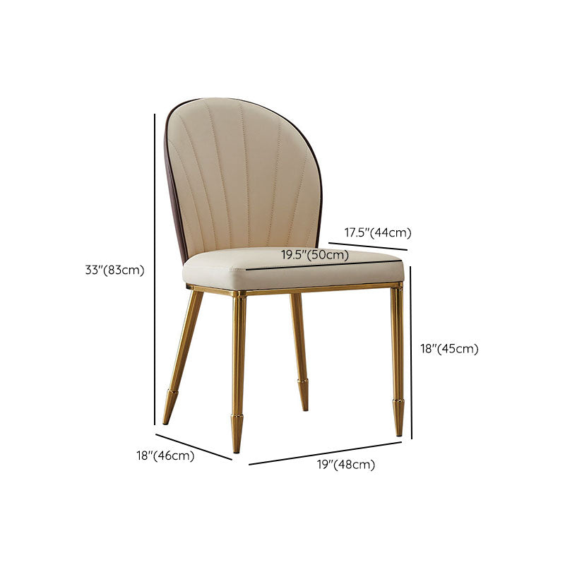 Contemporary Faux Leather Dining Chair Parsons Side Chair in White