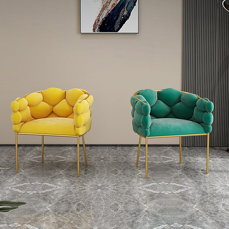 Scandinavian Style Armless Chair Solid Back Upholstered Dining Chairs