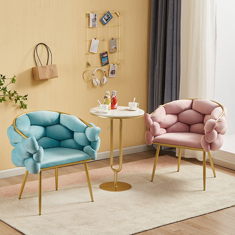 Scandinavian Style Armless Chair Solid Back Upholstered Dining Chairs