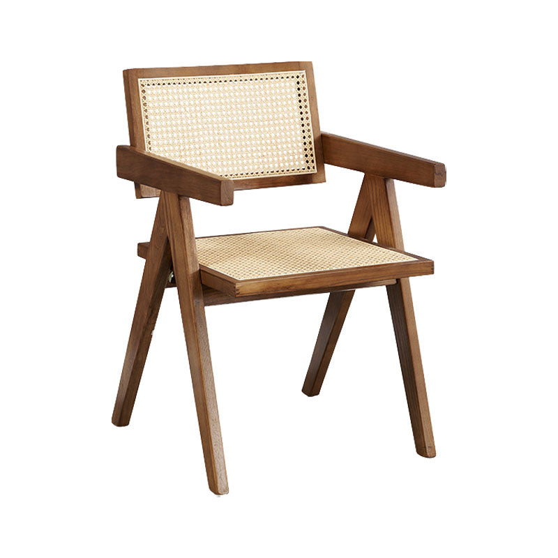 Traditional Style Dining Chair Arm Chair with Wooden Legs for Kitchen