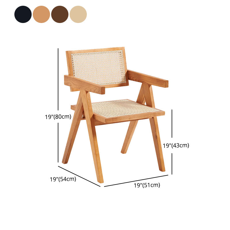 Traditional Style Dining Chair Arm Chair with Wooden Legs for Kitchen