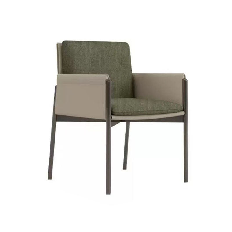 Matte Finish Hotel Dining Chair Contemporary Upholstered Solid Back Arm Chair