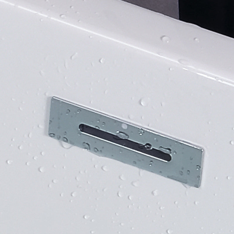 White Back to Wall Soaking Bathtub Contemporary Rectangular Acrylic Bath Tub
