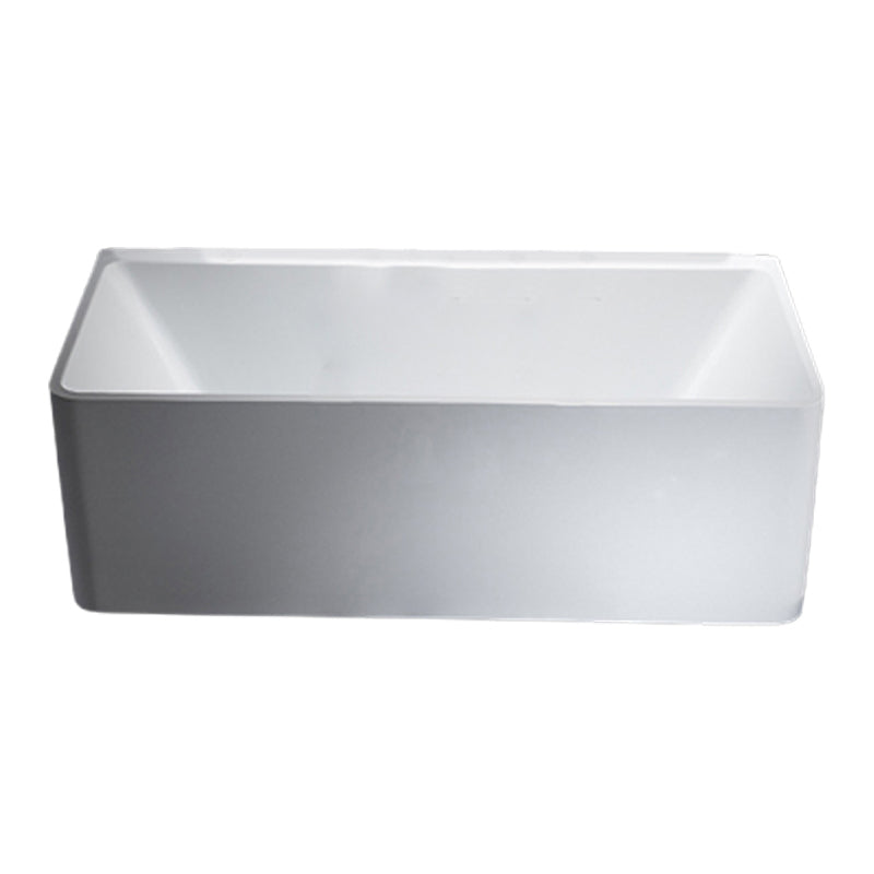 Modern Acrylic Rectangular Bath Tub White Tub with Internal Drain