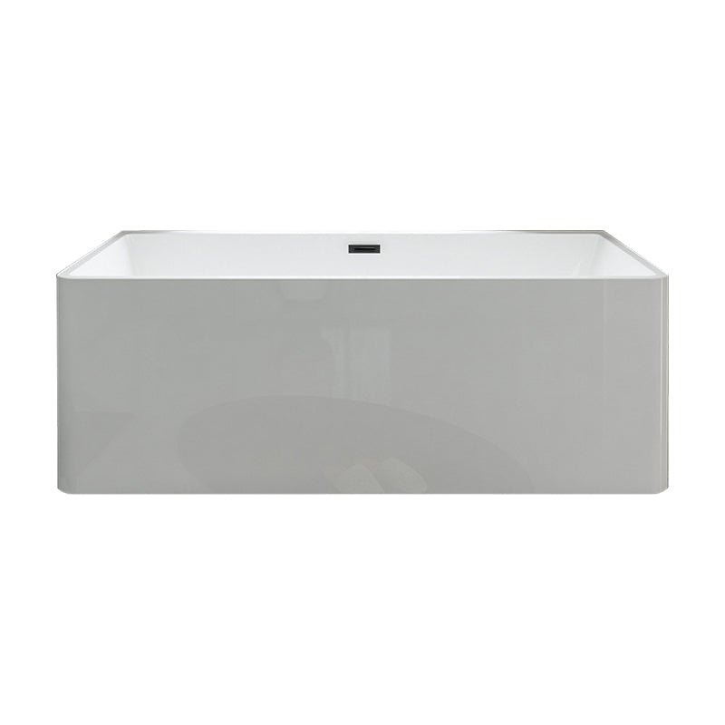 Rectangular Freestanding Back to Wall Bathtub Modern Acrylic-Fiberglass Bath Tub