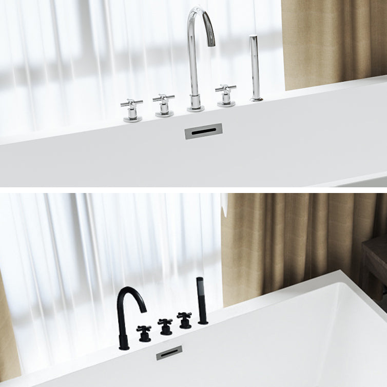 Rectangular Freestanding Back to Wall Bathtub Modern Acrylic-Fiberglass Bath Tub