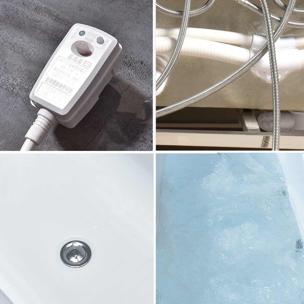 Rectangular Freestanding Back to Wall Bathtub Modern Acrylic-Fiberglass Bath Tub