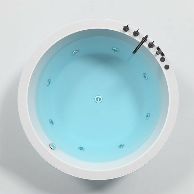 Modern Round Drop-in Bathtub Acrylic-Fiberglass Soaking/Air Bathtub