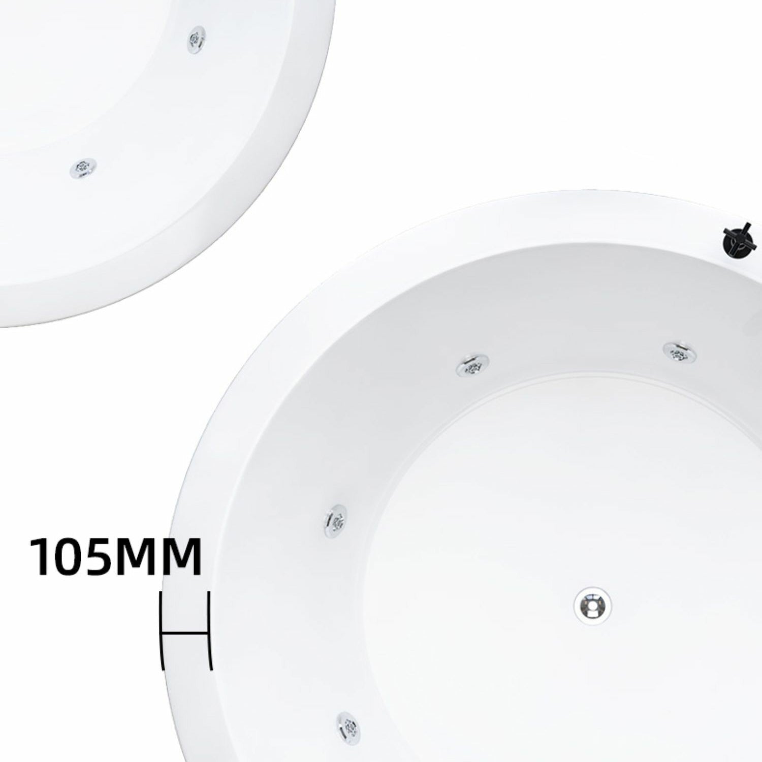 Modern Round Drop-in Bathtub Acrylic-Fiberglass Soaking/Air Bathtub
