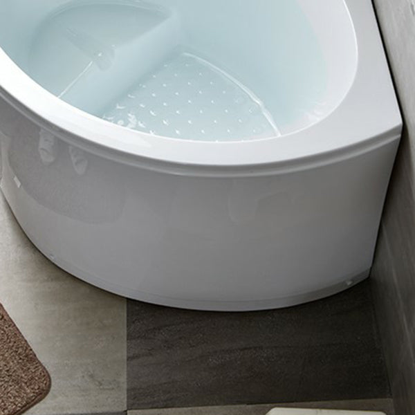 Freestanding Soaking Corner Bathtub Contemporary Acrylic-Fiberglass Bathtub with Seat